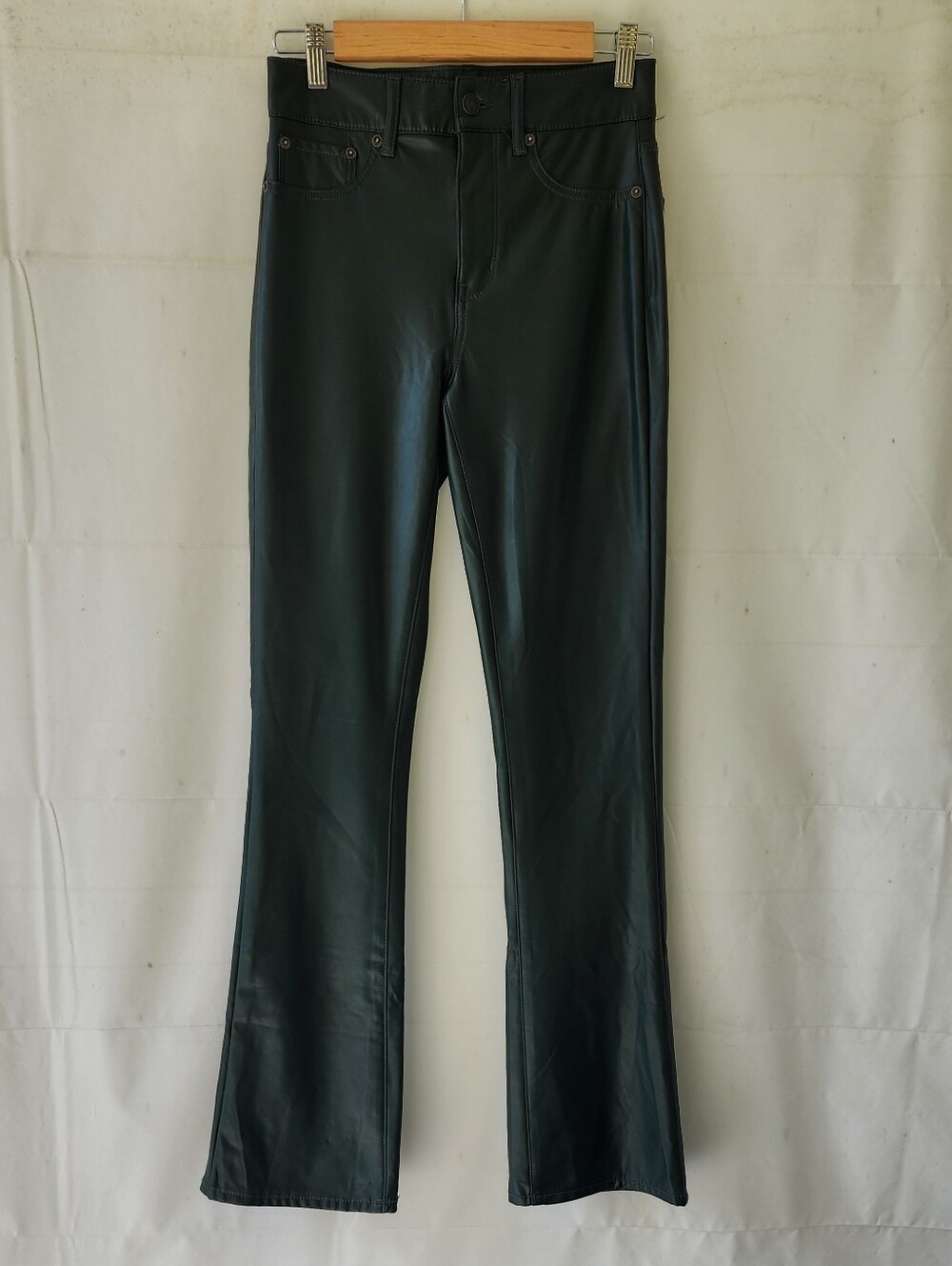 American Eagle Super High Rise Kick Boot Leather Pants